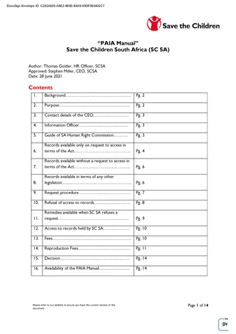 PAIA Manual SCSA