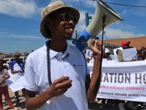 Young person with megaphone