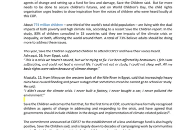 COP27 Press Release