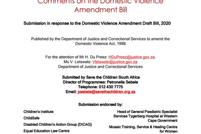 SCSA Submission for the DVA Amendment Bill 24 April